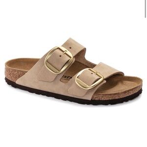 Birkenstock Arizona big buckle slide sandal size 40 sandcastle